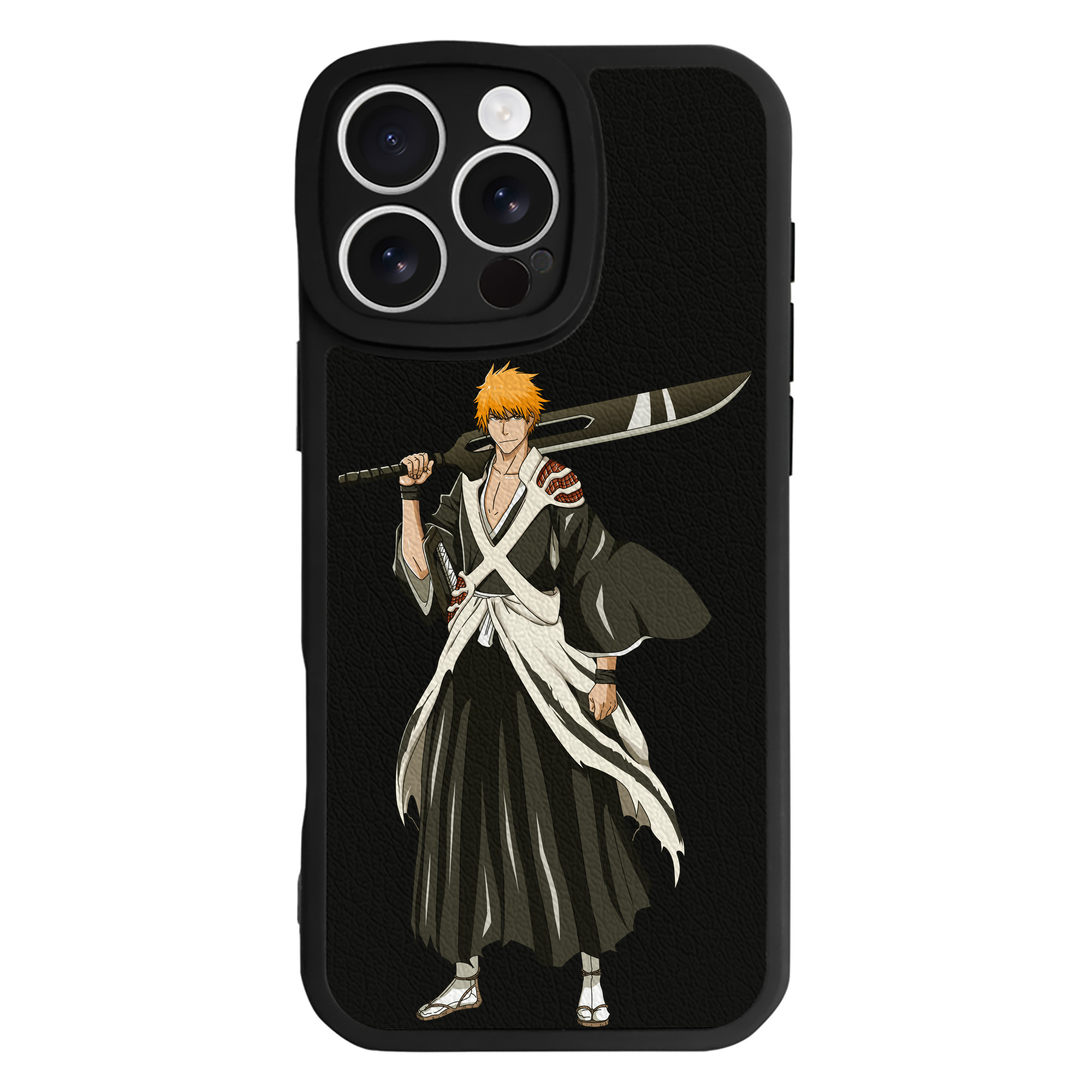 ブリーチ 黒崎一護（くろさき いちご）BLEACH Kurosaki Ichigo 【iPhone 16シリーズ対応】シリコンスマホケース（レザー調） 材質：シリコン